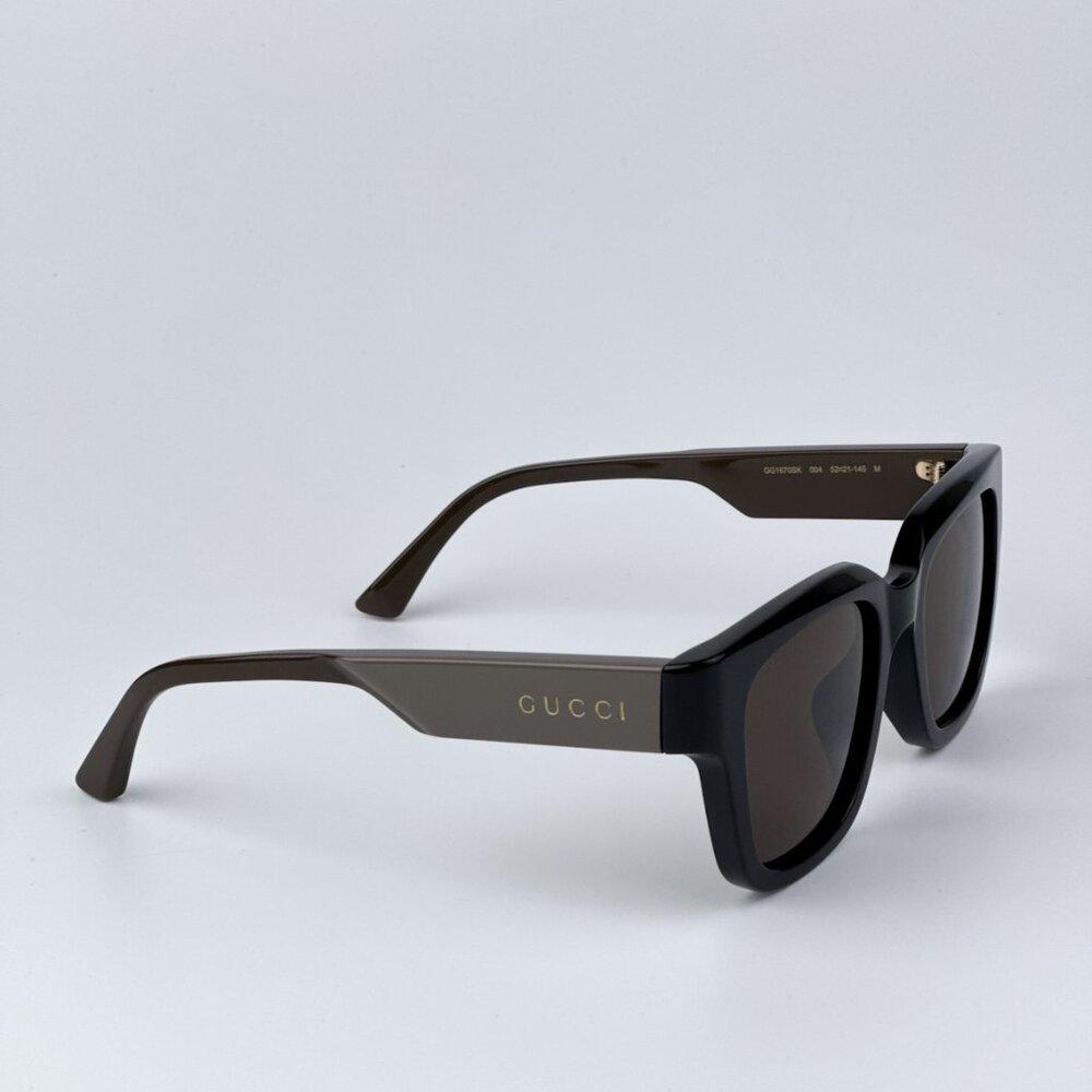 Gucci Gg1670sk 004 Brand New Sunglasses Black Green Brown Unisex Square